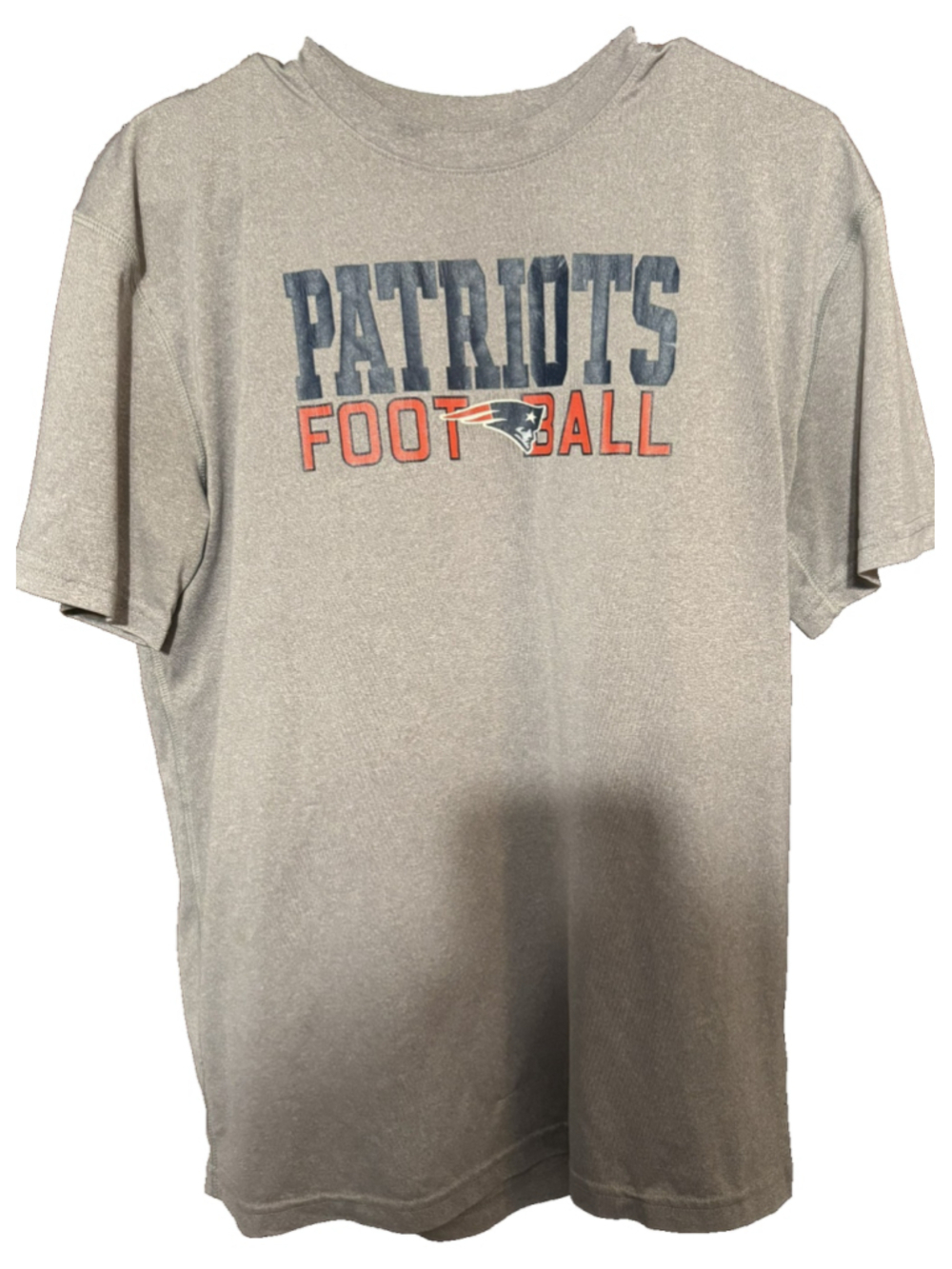 New England Patriots Short Sleeve T-Shirt Men L Gray NFL AFC